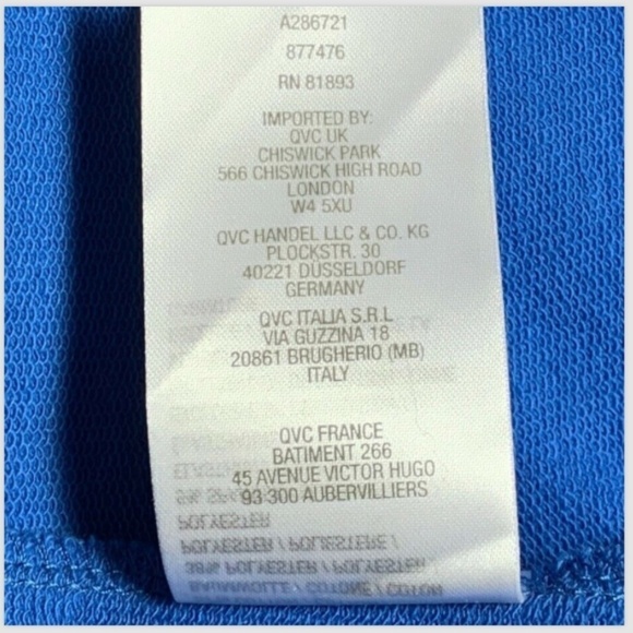 Susan Graver Weekend Embroidered Flower Stretch Knit Top Sz L Blue #257F - Picture 9 of 9